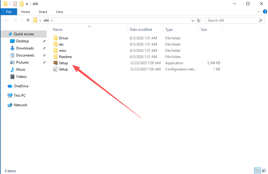 Canon driver installer — double-clicking the Setup file to start the installation wizard