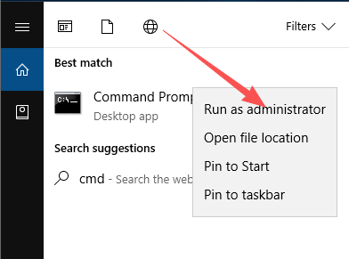 Command Prompt — opening as administrator